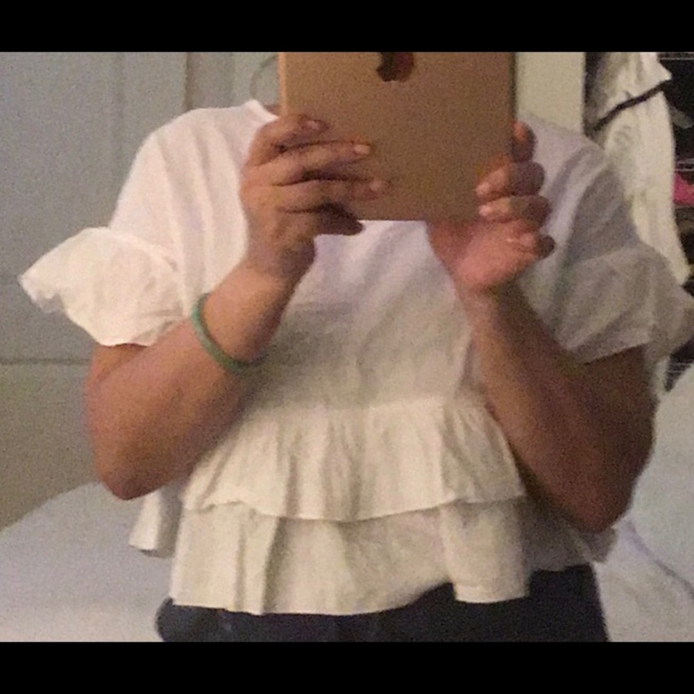 White Ruffle Blouse - Picture 2 of 3